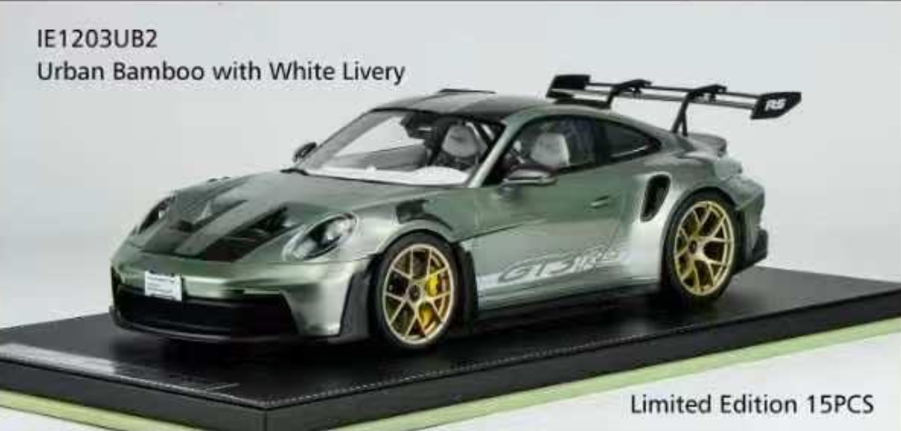 1/12 Ivy Porsche 911 GT3 RS (992) (Urban Bamboo Green with White Livery) Car Model Limited 15 Pieces