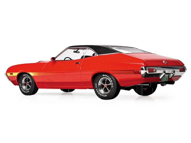 1972 Ford Gran Torino Sport 2-Door Red with Black Vinyl Top 1/18 Diecast Model Car by IXO Models