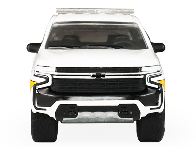 2024 Chevrolet Tahoe "Montgomery County Maryland Fire & Rescue Bethesda-Chevy Chase Rescue Squad" White with Yellow Stripes "Fire & Rescue" Series #5 1/64 Diecast Model Car by Greenlight