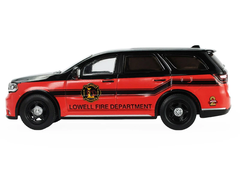 2019 Dodge Durango "Lowell Arkansas Fire Department" Red and Black with Black Stripes "Fire & Rescue" Series #5 1/64 Diecast Model Car by Greenlight