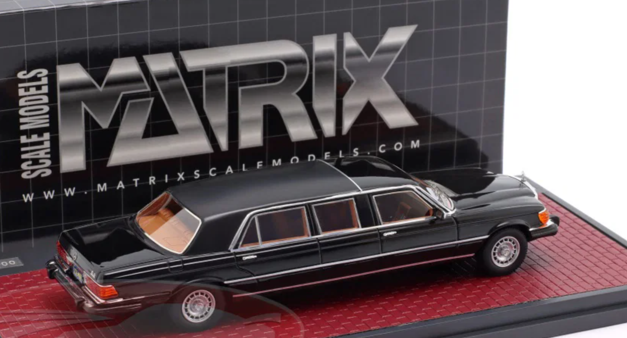 1/43 Matrix 1973-1980 Mercedes-Benz 450 SEL Stretch Limousine (Black) Car Model