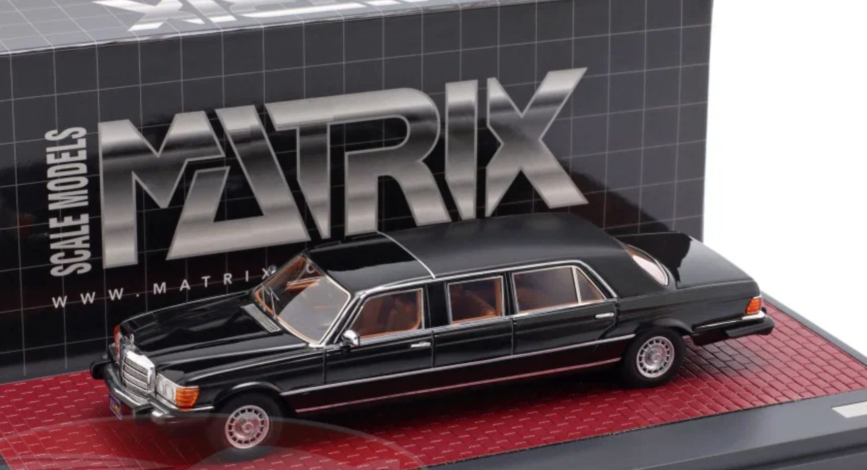 1/43 Matrix 1973-1980 Mercedes-Benz 450 SEL Stretch Limousine (Black) Car Model