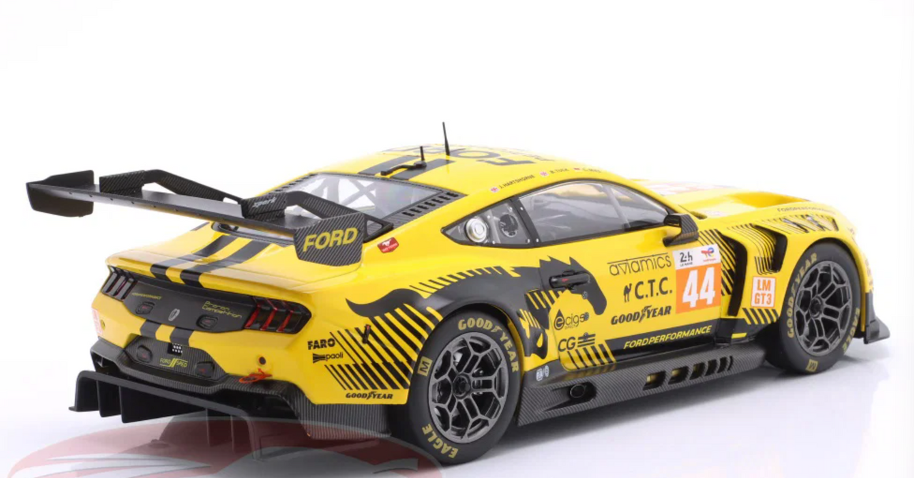 1/18 Ixo 2024 Ford Mustang GT3 #44 24h LeMans Proton Competition John Hartshorne, Ben Tuck, Christopher Mies Diecast Car Model