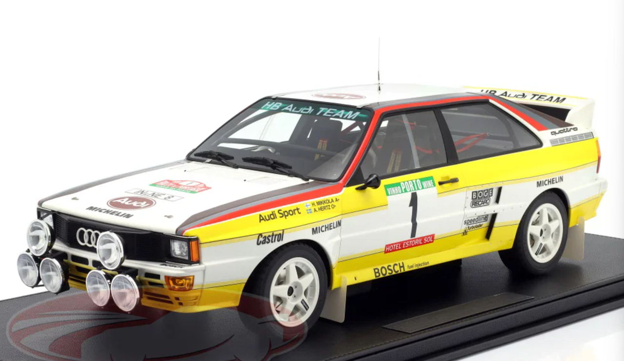 1/12 TopMarques 1984 Audi Quattro A2 #1 Winner Rallye Portugal Hannu Mikkola, Arne Hertz Car Model