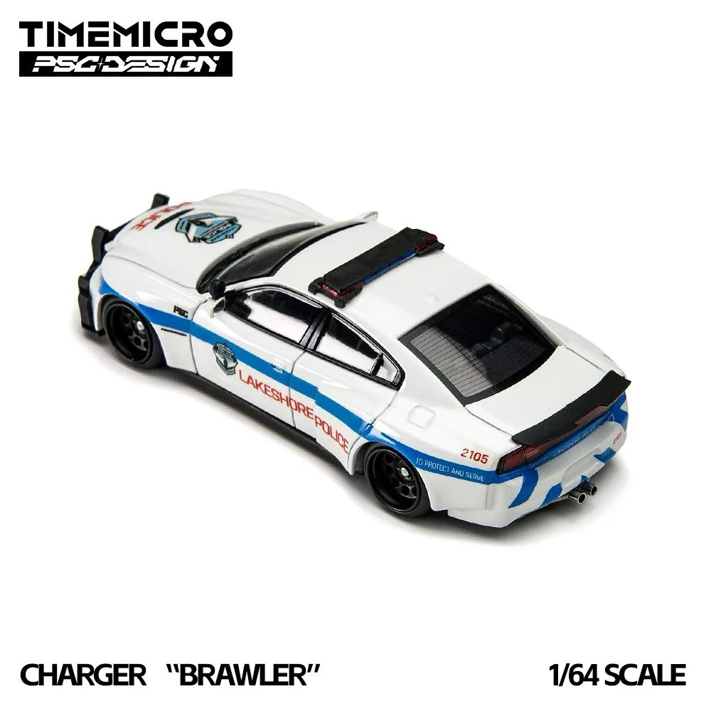 1/64 TimeMicro x PSC Design Dodge Charger "Brawler" Lakeshore Police Diecast Car Model