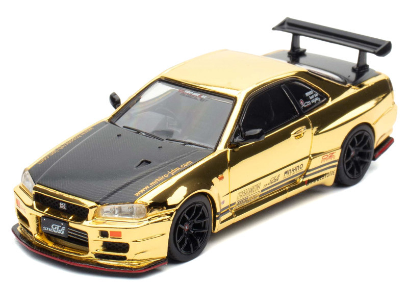 ミニカー TOP SECRET R34 GOLD 1:43Scale Nissan Skyline GT-R (R34) 