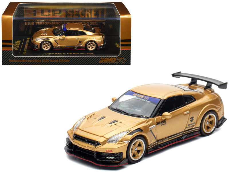 イノモデル 1/64Gt-R35 TOP SECRET TDE 2025 Nissan GT-R (R35) Top Secret Thailand RHD (Right Hand Drive) Gold