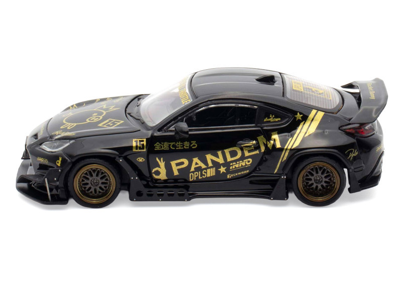Toyota GR86 "Pandem" RHD (Right Hand Drive) Black with Gold Graphics "Hobby Expo China 2025 Event Exclusive" 1/64 Diecast Model Car by Inno Models