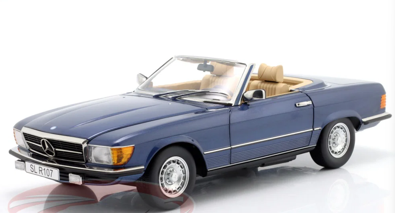 1/12 KK-Scale 1985 Mercedes-Benz 450SL (R107) EU Version (Blue Metallic) Diecast Car Model