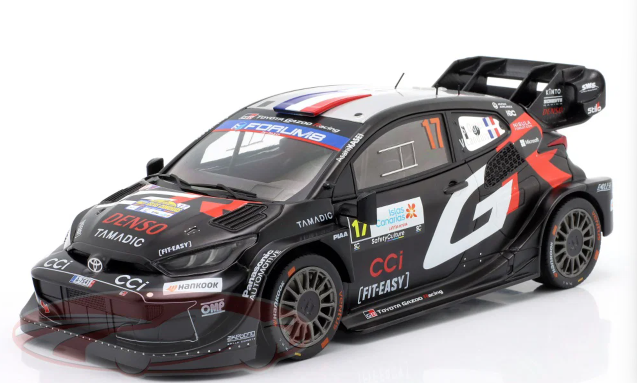 1/18 Ixo 2025 Toyota GR Yaris Rally1 #17 2nd Rallye Islas Canarias Toyota Gazoo Racing WRT Sébastien Ogier, Vincent Landais Diecast Car Model