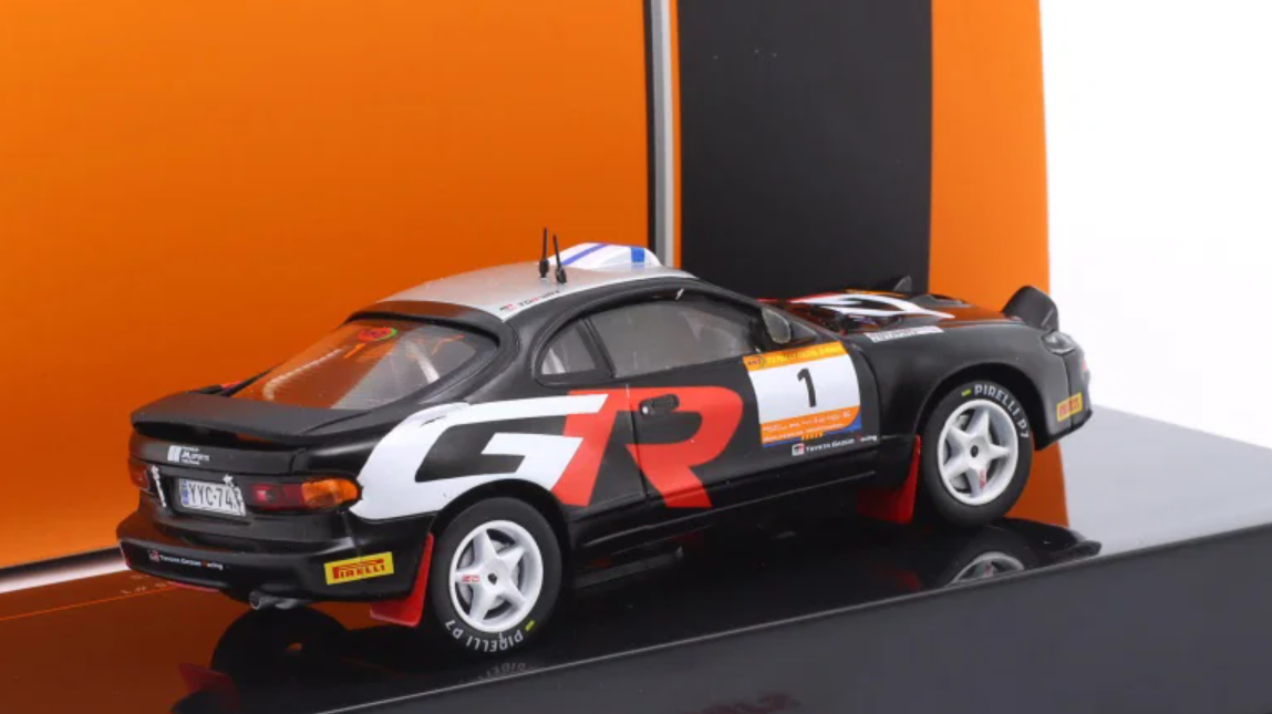 1/43 Ixo 2025 Toyota Celica GT4 Turbo (ST185) #1 Winner Rallye Costa Brava Latvala Motorsport OY Jari-Matti Latvala, Janni Hussi Car Model