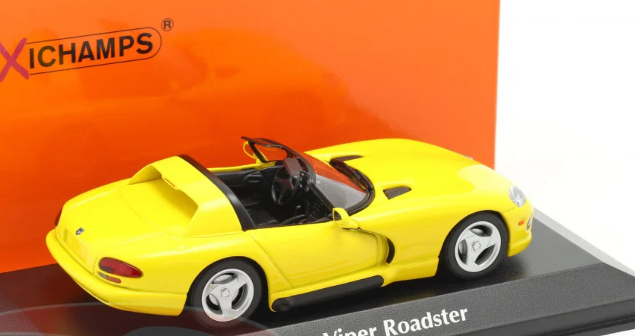 1/43 Minichamps 1993 Dodge Viper Roadster (Yellow) Diecast Car Model