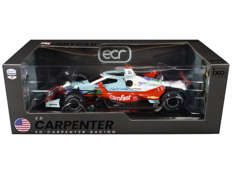 Dallara IndyCar #33 Ed Carpenter "Slim Fast" Ed Carpenter Racing (Road Course Configuration) "NTT IndyCar Series" (2026) 1/18 Diecast Model Car by IXO Models
