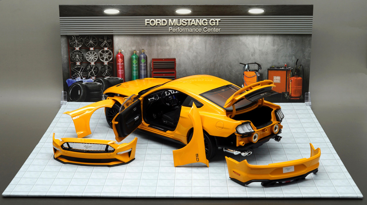 1/18 DiecastMaster 2019 Ford Mustang GT (RHD) Orange Diecast Car Model