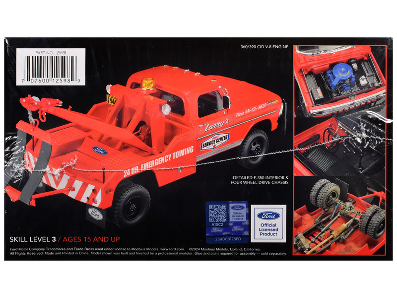 ムスタング Skill 3 Model Kit 1972 Ford F-350 4x4 Tow Truck High Side Version