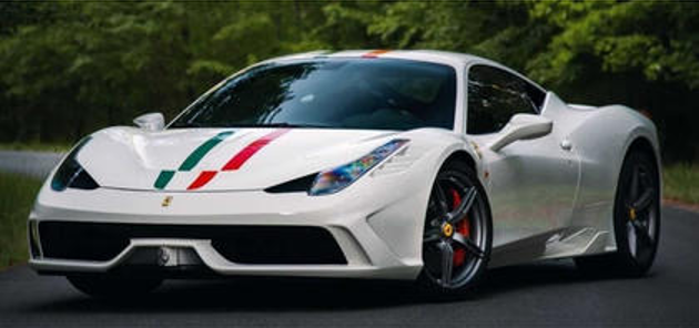 1/12 Looksmart Ferrari 458 Speciale (Bianco Fuji White with Italian Tricolore Livery) Car Model