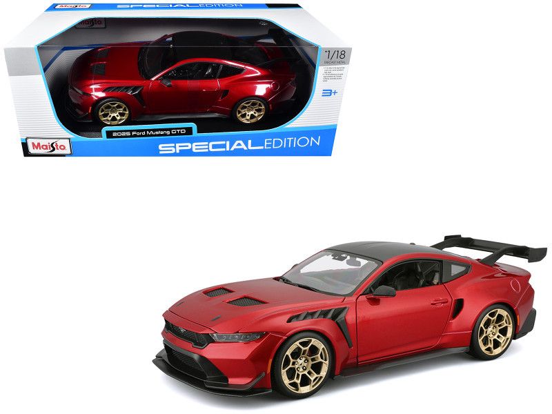 1/18 Maisto 2025 Ford Mustang GTD (Metallic Red) Diecast Car Model