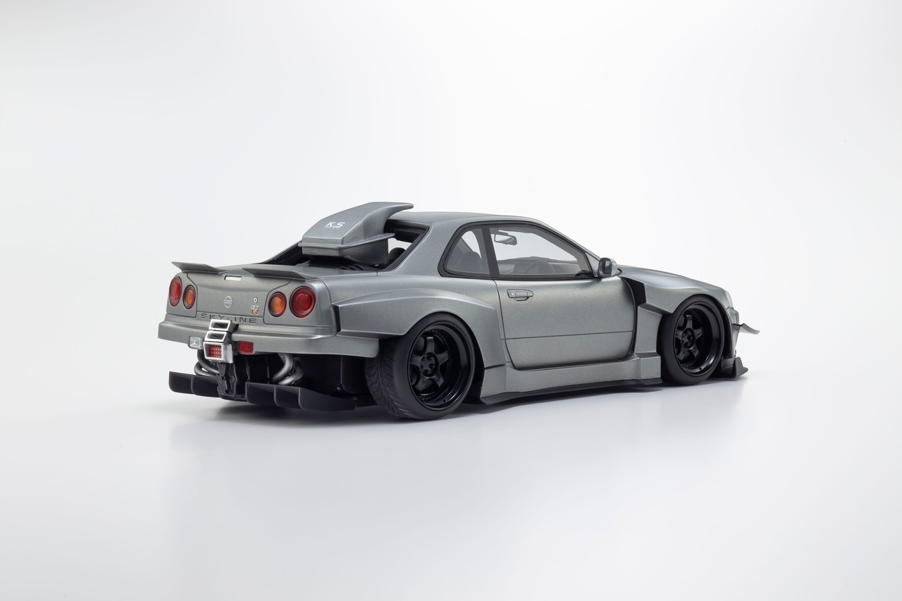 1/18 Kyosho Nissan Skyline GT-R (R34) Khyzyl Saleem (Matte Grey) Car Model