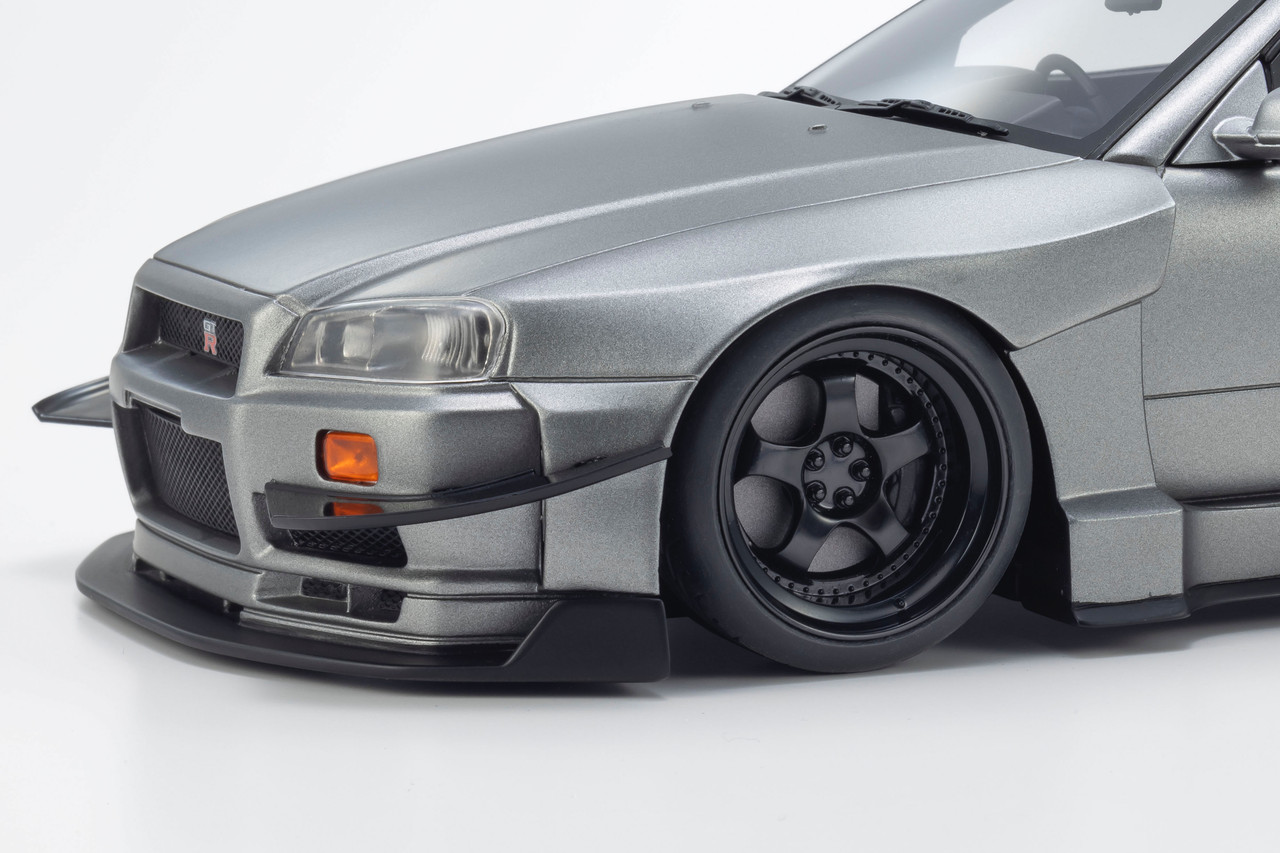 1/18 Kyosho Nissan Skyline GT-R (R34) Khyzyl Saleem (Matte Grey) Car Model