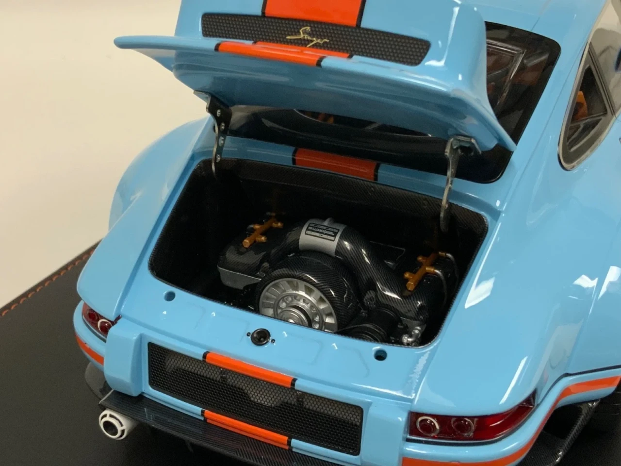 1/12 Ivy Porsche 911 964 Singer DLS (Gulf Blue) Car Model with Opening Rear Bonnet Limited 25 Pieces