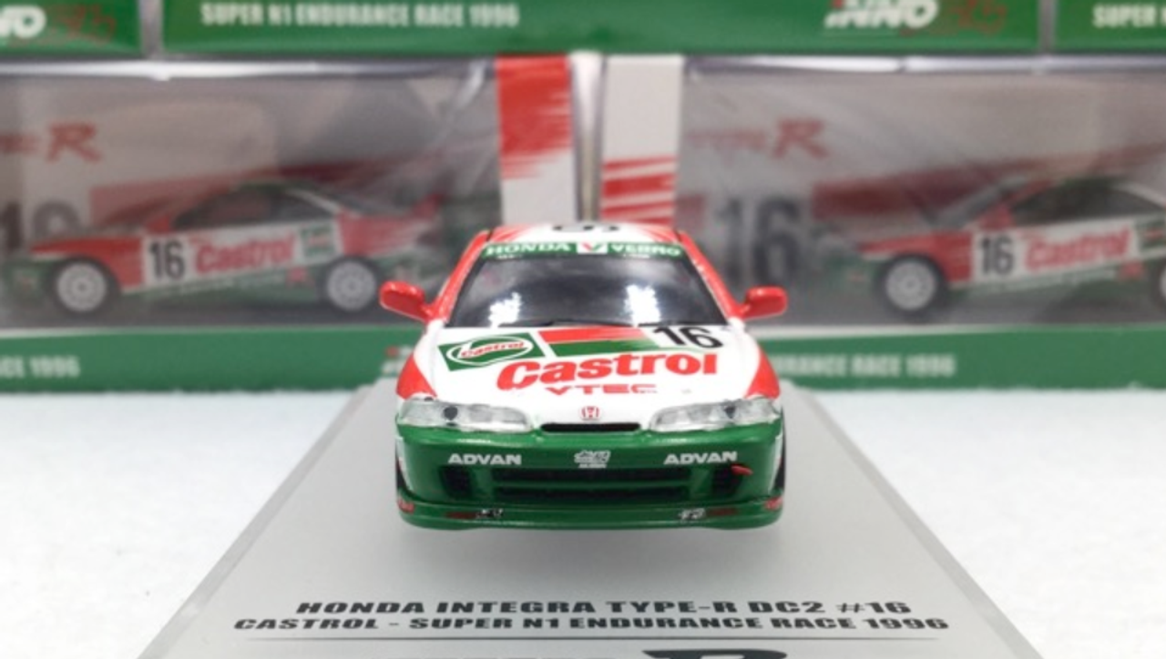 1/64 INNO64 Honda INTEGRA TYPE-R DC2 #16 CASTROL Super N1 Endurance Race 1996 Car Model