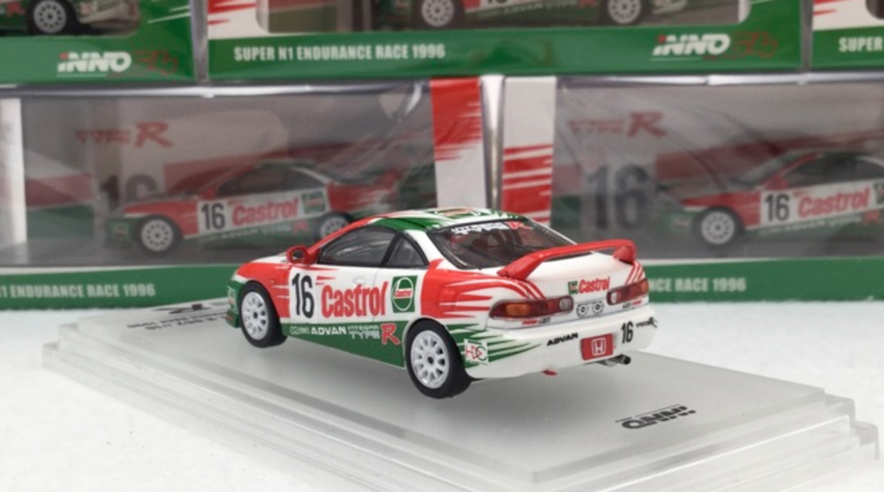 1/64 INNO64 Honda INTEGRA TYPE-R DC2 #16 CASTROL Super N1 Endurance Race 1996 Car Model 1/64 INNO64 Honda INTEGRA TYPE-R DC2 #16 CASTROL Super N1 Endurance Race 1996 Car Model