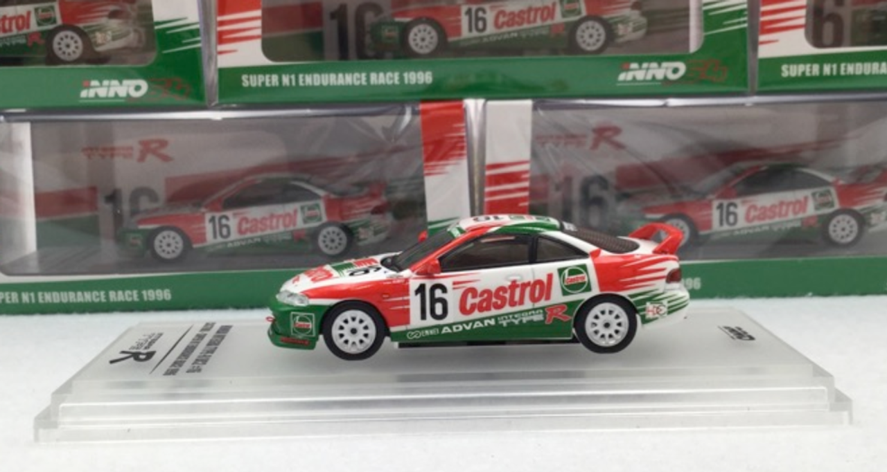 1/64 INNO64 Honda INTEGRA TYPE-R DC2 #16 CASTROL Super N1 Endurance Race 1996 Car Model 1/64 INNO64 Honda INTEGRA TYPE-R DC2 #16 CASTROL Super N1 Endurance Race 1996 Car Model