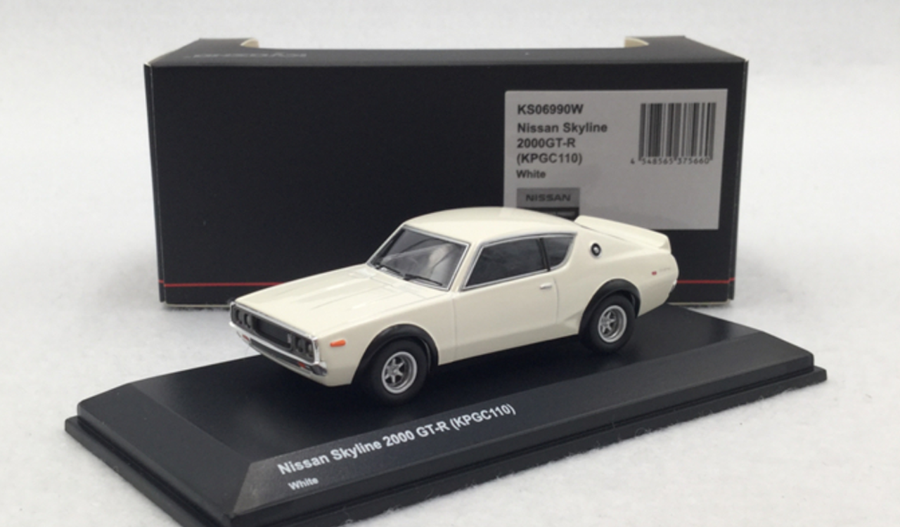 1/64 Kyosho Nissan SKYLINE 2000 GT-R GTR (KPGC110) (White) Car Model