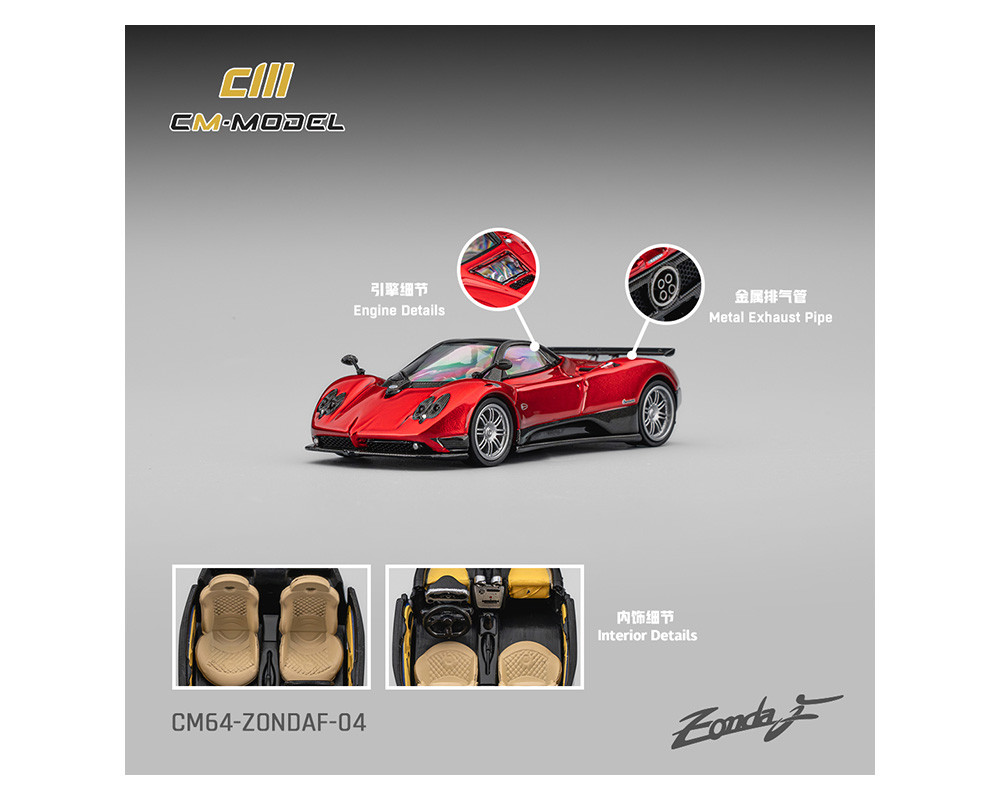 1/64 CM Model Pagani Zonda F (Rosso Dubai Red) Diecast Car Model