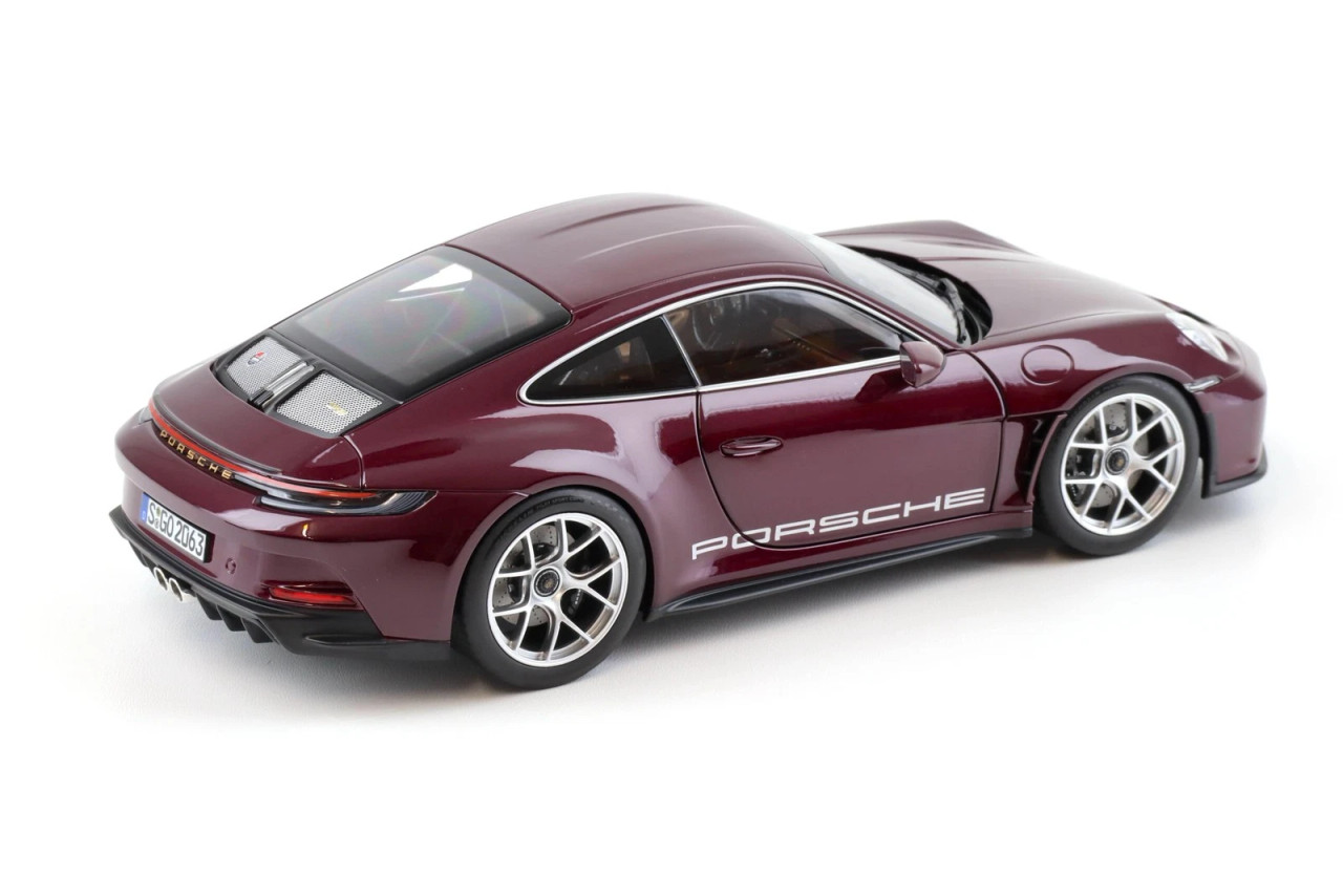 1/18 Norev Porsche 911 992 S/T Heritage Package (Amethyst Metallic Red) Diecast Car Model