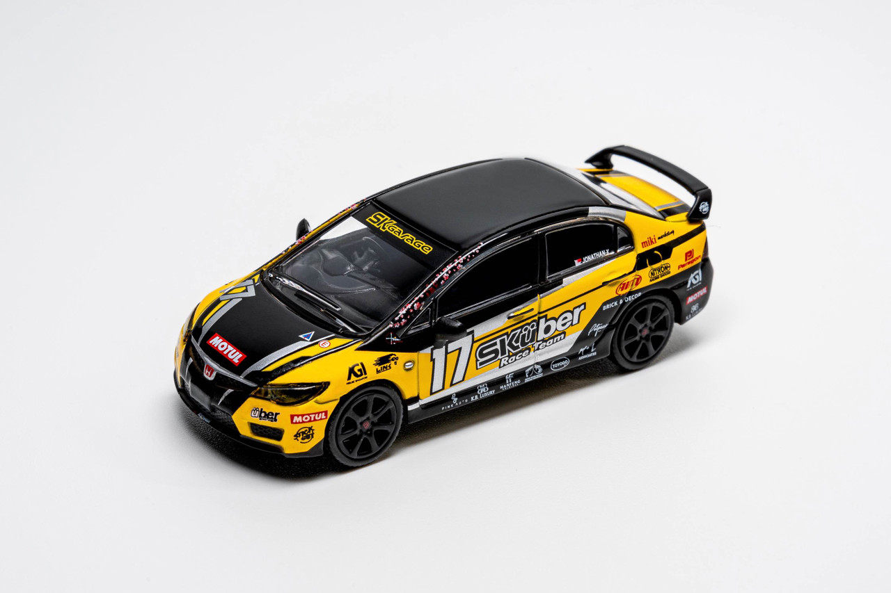 Honda Civic Type R 2台セット 1/64 DCT Honda Civic FD2 Type R (Yellow & Black) Car Model