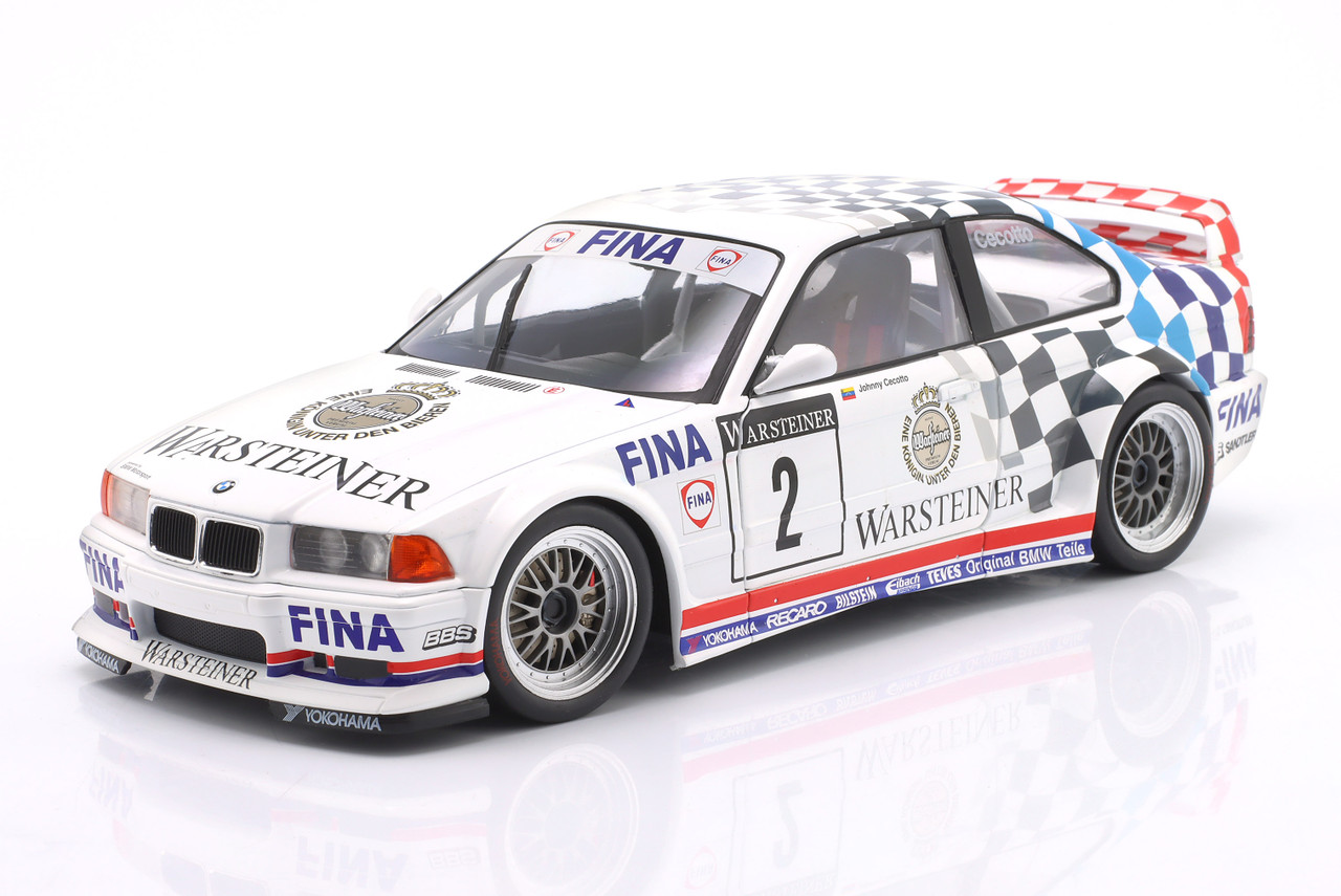 1/18 Werk83 1993 BMW M3 E36 GTR #2 ADAC GT-Cup Champion FINA BMW M-Team Warthofer Johnny Cecotto Diecast Car Model