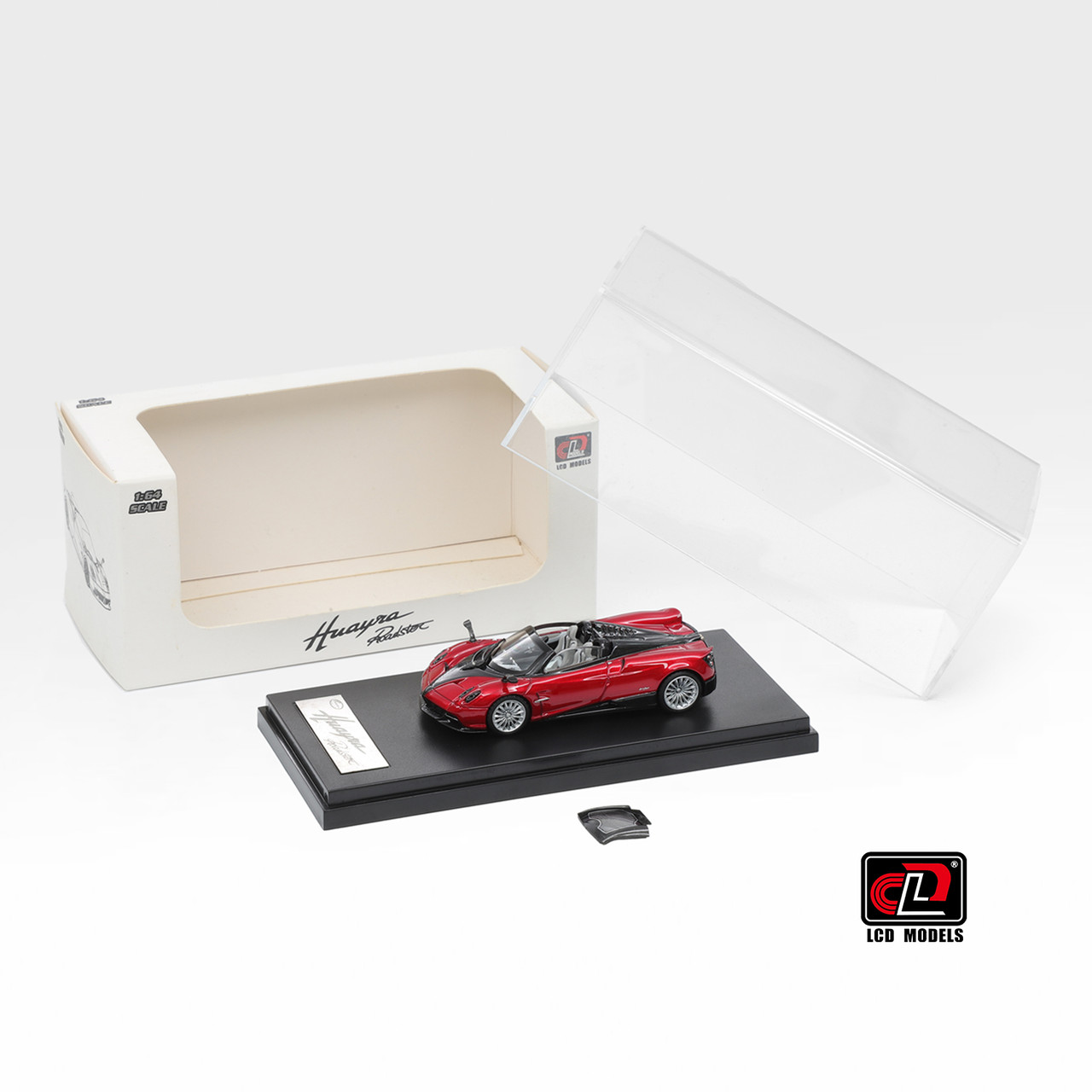 1/64 LCD Pagani Huayra Roadster (Red with Black Carbon) Diecast