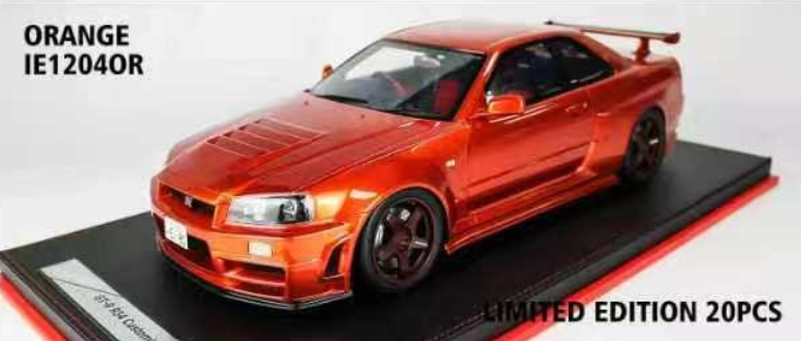 1/12 Ivy Nissan Skyline GT-R R34 Customized Edition (Orange) Car Model Limited 20 Pieces