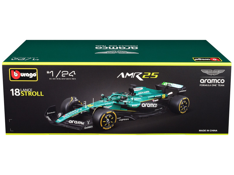 1/24 BBurago 2025 Formula 1 Fernando Alonso Aston Martin AMR25 #14 Car Model