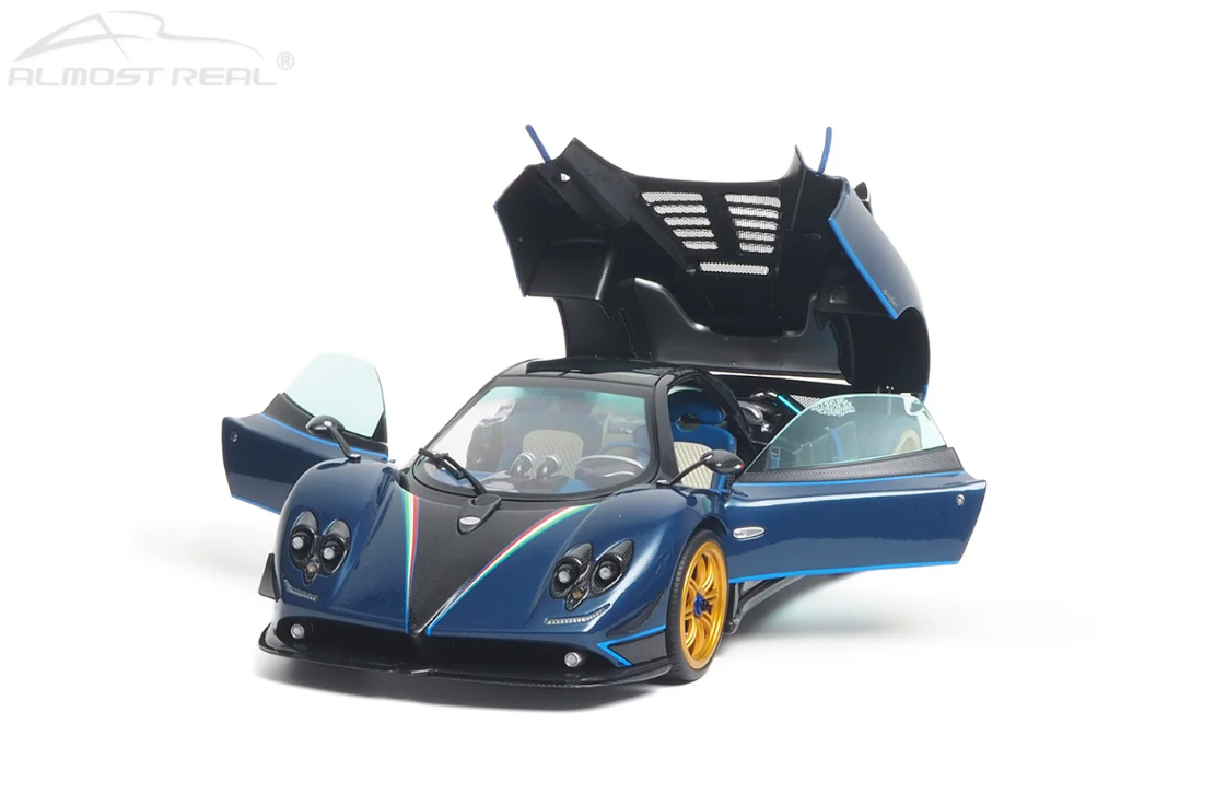 1/18 Almost Real 2010 Pagani Zonda Tricolore (Blue with Gold Wheels) Diecast Car Model