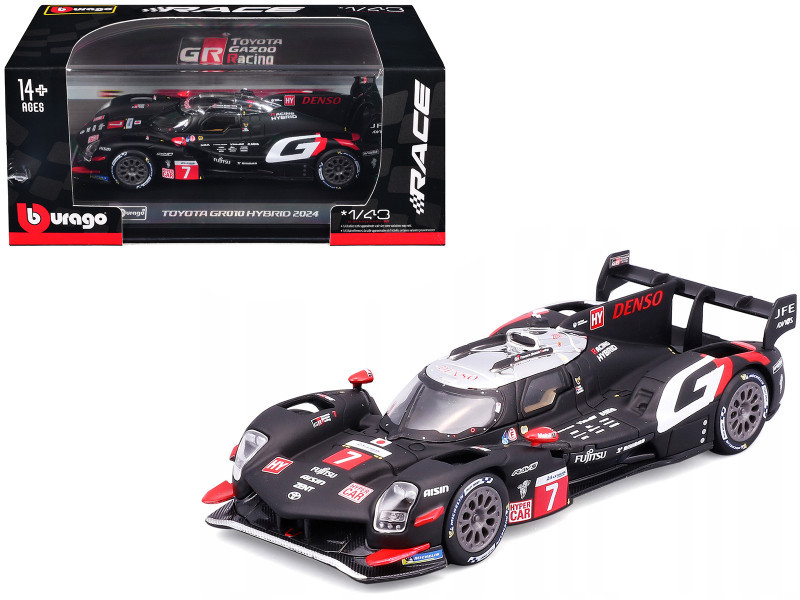 1/43 BBurago 2024 Toyota GR010 Hybrid #7 2nd 24h LeMans Toyota Gazoo Racing José Maria Lopez, Kamui Kobayashi, Nyck de Vries Car Model