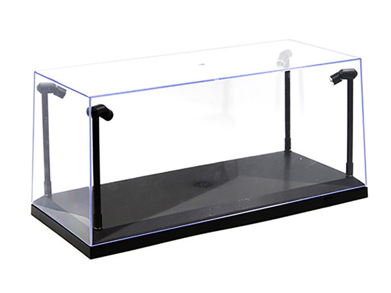 Collectible Display Show Case with LED Lights and Black Base for 1/24 1/18 Models by Illumibox