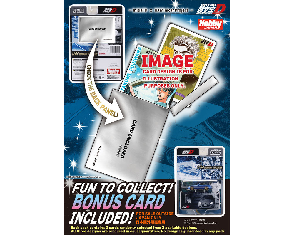 1/64 Hobby Japan Initial D Honda S2000 with Collector Cards Toshiya Joshima VS Takumi Fujiwara Diecast Car Moel
