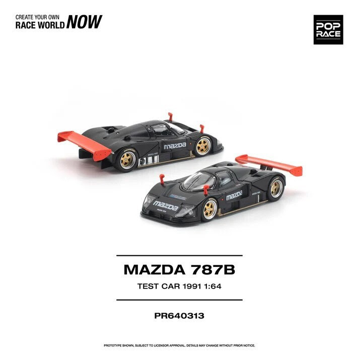 1/64 Poprace 1991 Mazda 787B Test Car Diecast Car Model