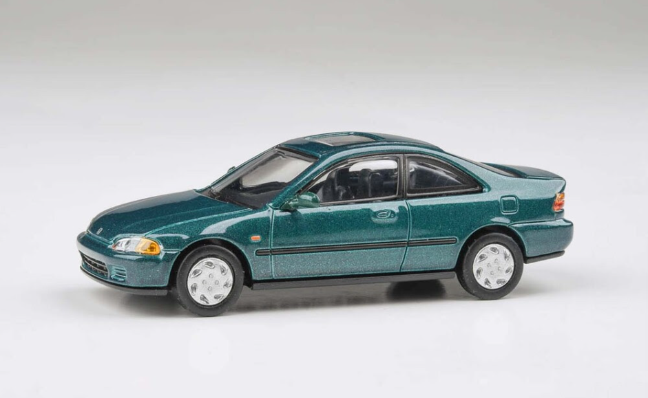 1/64 Paragon 1995 Honda Civic Coupe EJ1 (Paradise Blue Green) Diecast Car Model