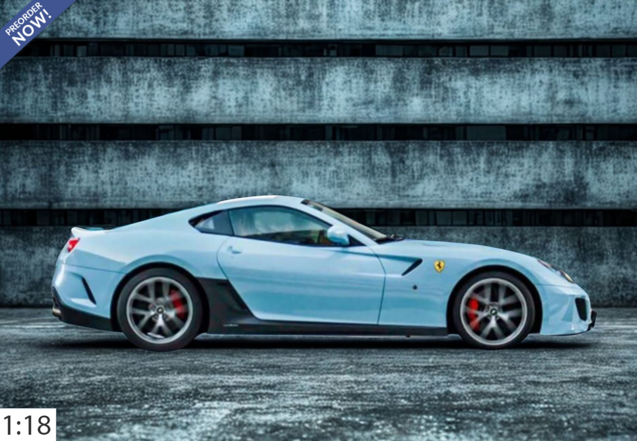 1/18 BBR 2010 Ferrari 599 GTO (Azzurro la Plata Blue) Car Model Limited 27 Peces
