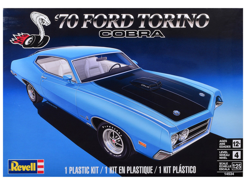 Level 4 Model Kit 1970 Ford Torino Cobra 1/25 Scale Model by Revell