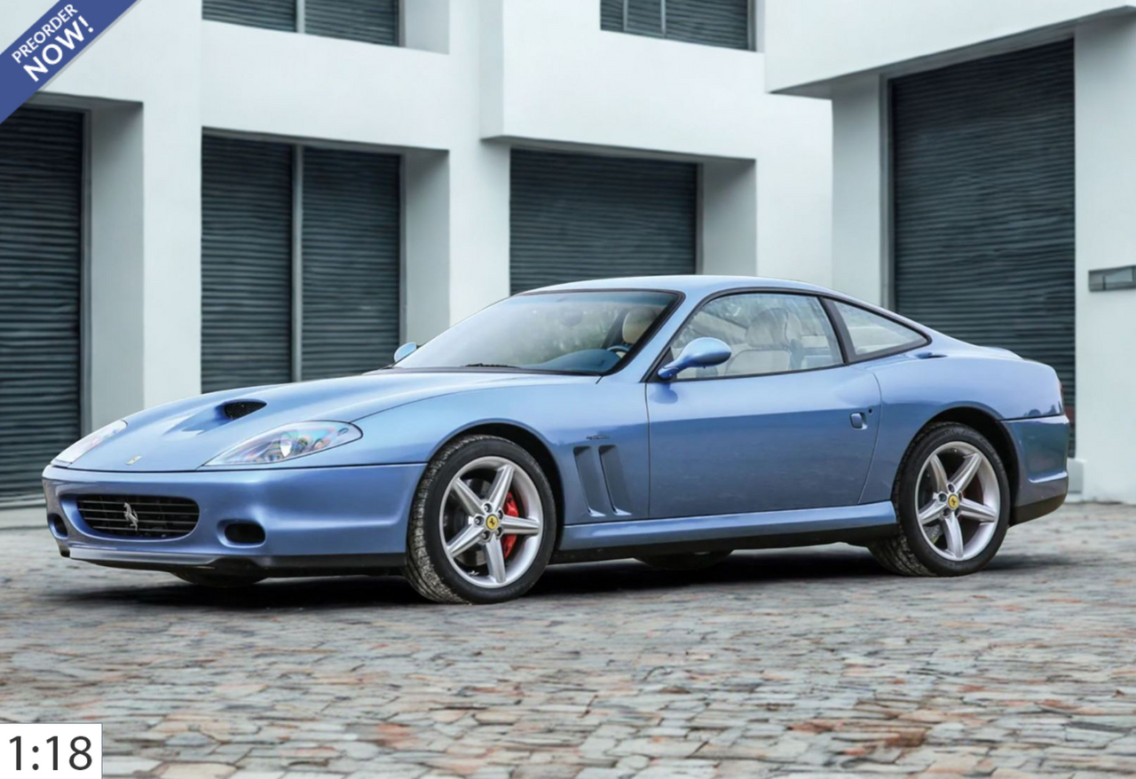 1/18 BBR 2002 Ferrari 575M Maranello (California Blue) Car Model