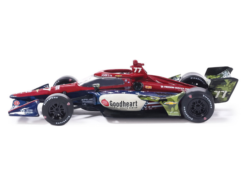 Dallara IndyCar #77 Sting Ray Robb "Goodheart Animal Health Center" Juncos Hollinger Racing (Road Course Configuration) "NTT IndyCar Series" (2026) 1/64 Diecast Model Car by IXO Models