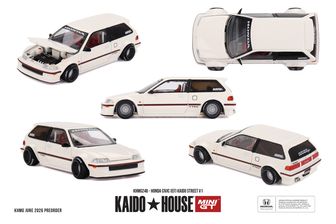 1/64 Kaido House Honda Civic (EF) Kaido Street V1 China Edition (White) Diecast Car Model