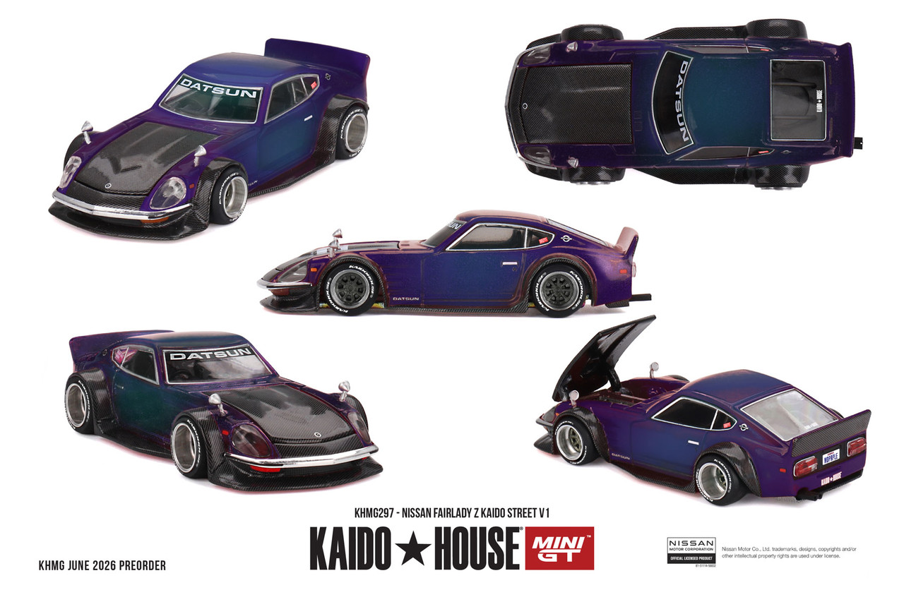 1/64 Kaido House Nissan Fairlady Z Kaido Street V1 China Edition (Holographic Purple) Diecast Car Model
