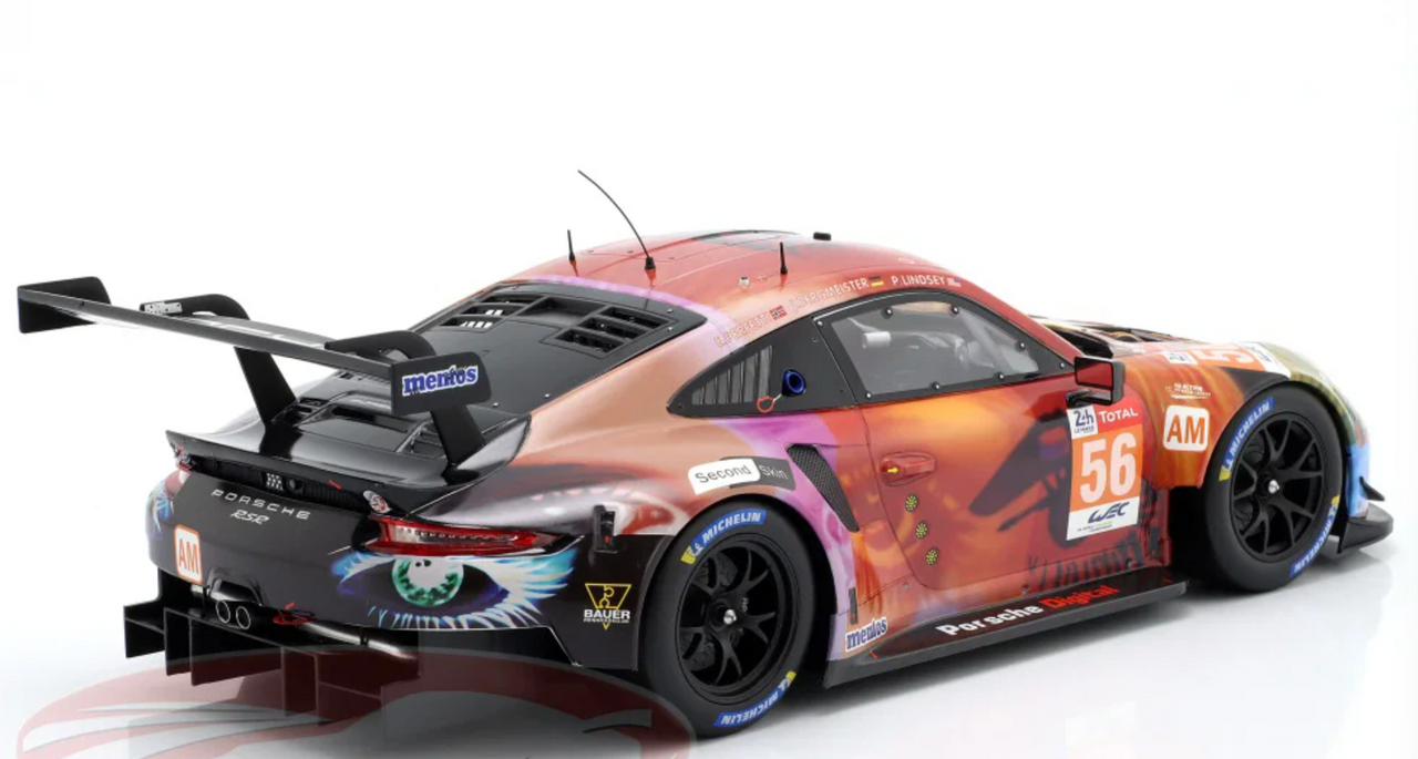 1/12 Ixo 2019 Porsche 911 RSR #56 Winner LMGTE Am 24h LeMans Team Project 1 Jörg Bergmeister, Patrick Lindsey, Egidio Perfetti Diecast Car Model