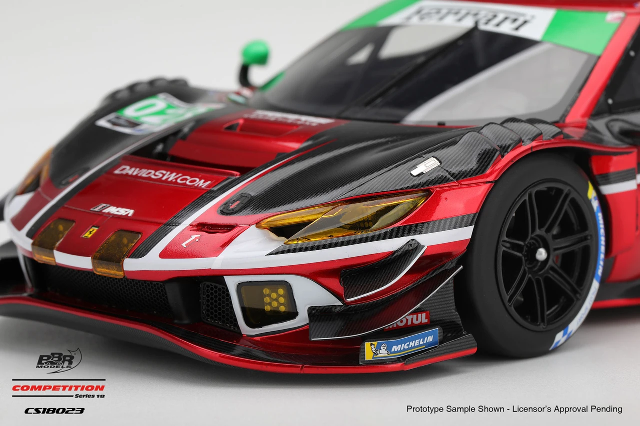 1/18 BBR 2025 Ferrari 296 GT3 #023 Triarsi Competizione 2025 IMSA Petit Le Mans Car Model