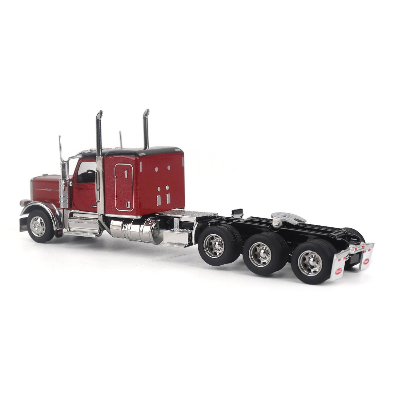 1/64 Diecast Masters Peterbilt Model 589 131-inches-BBC 58-inches-Sleeper Tridem-Axle Legendary Package Truck Tractor (Legendary Red) Diecast Model